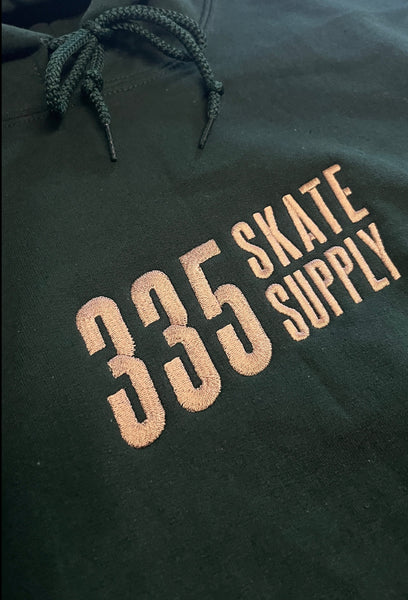 335 Embroidered Logo Hoodie | Forest / Tan