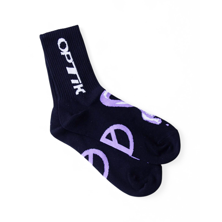 Optik Chain Socks / Black / Purple