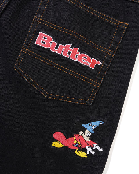 Butter x Disney Sorcerer Baggy Denim Shorts / Washed Black
