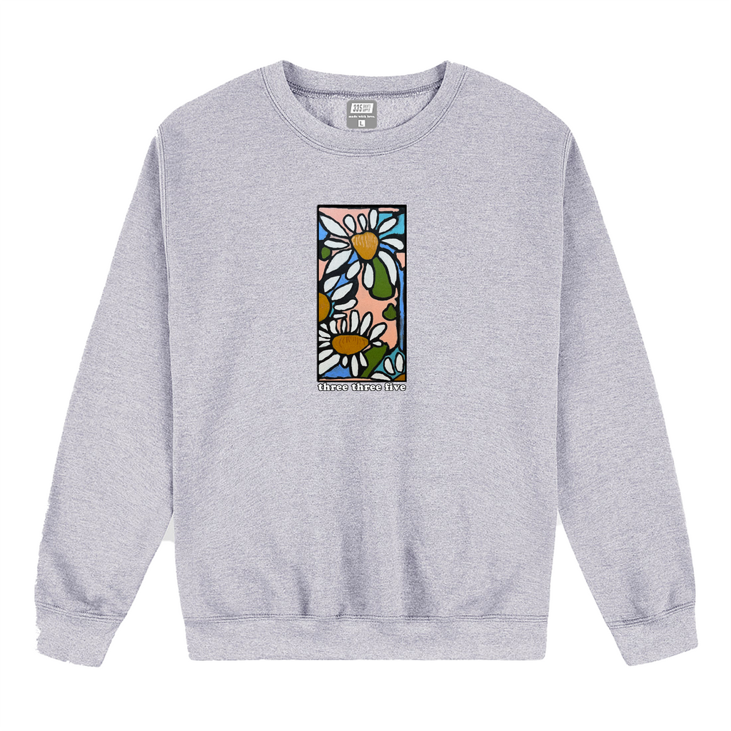 335 Flower Box Crew Neck / Ash Grey