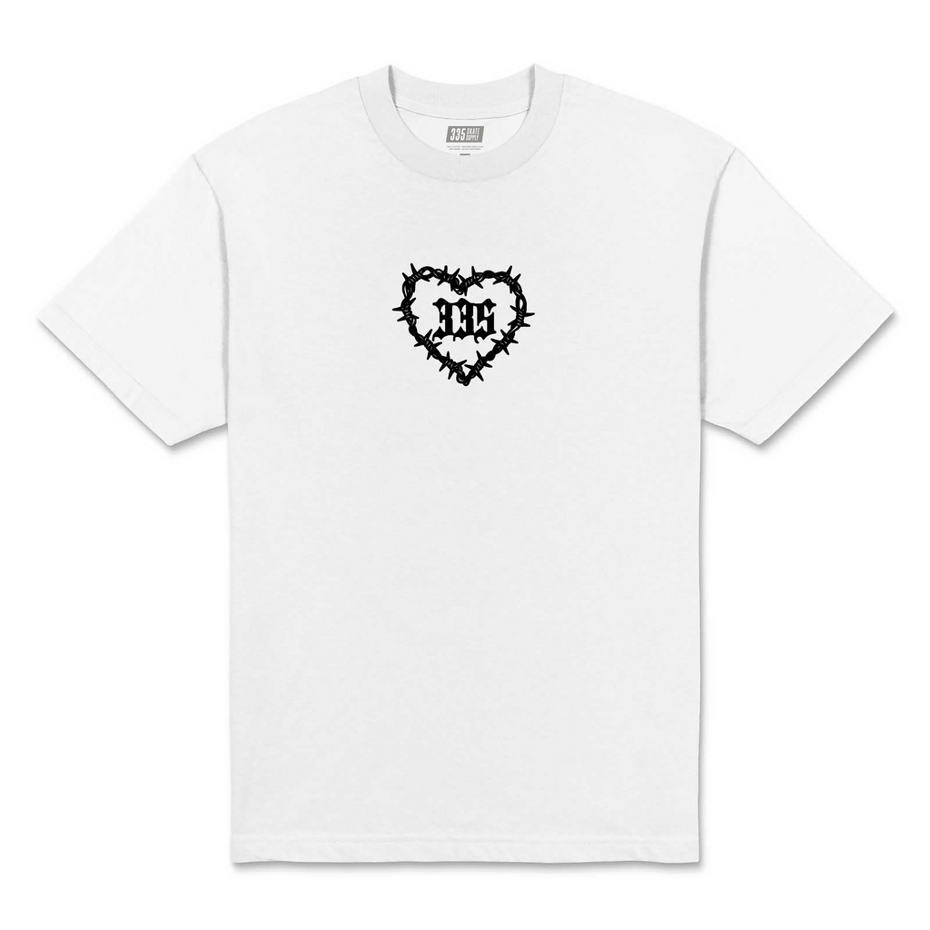 335 Heart Barb Logo Tee / White