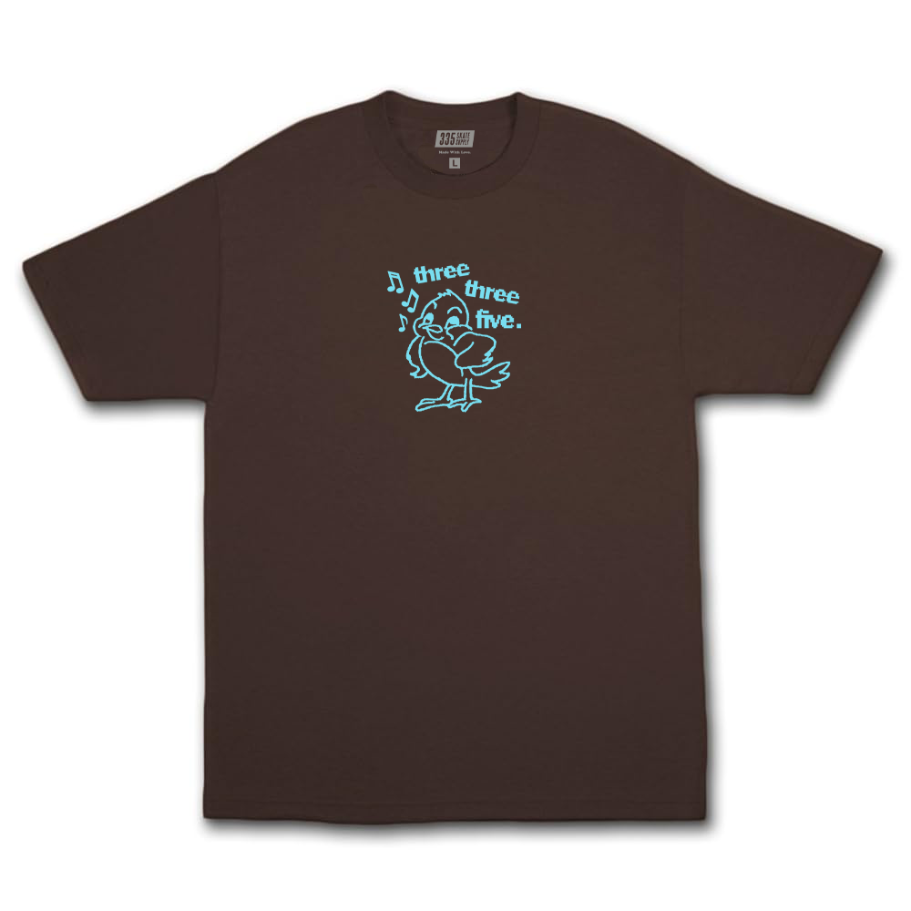335 Chirpy Tee / Brown / Light Blue