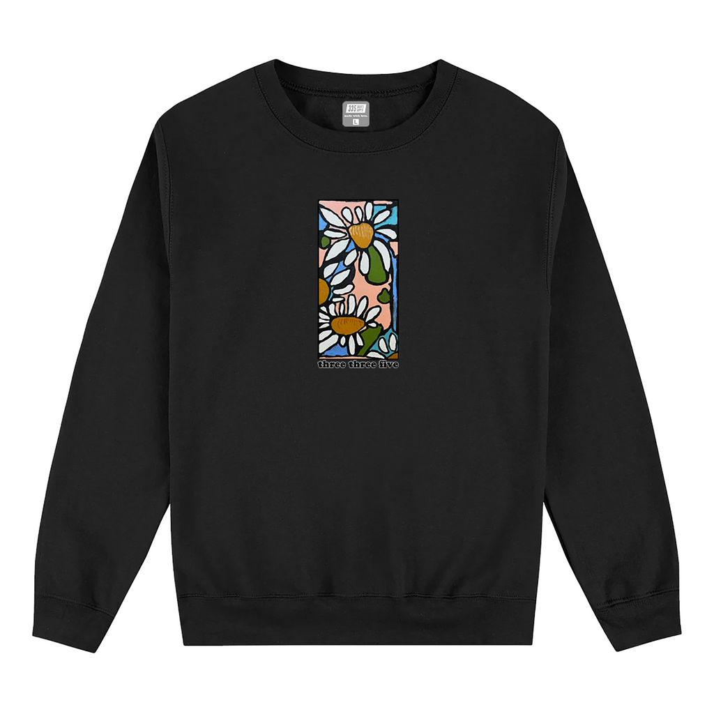 335 Flower Box Crew Neck / Black