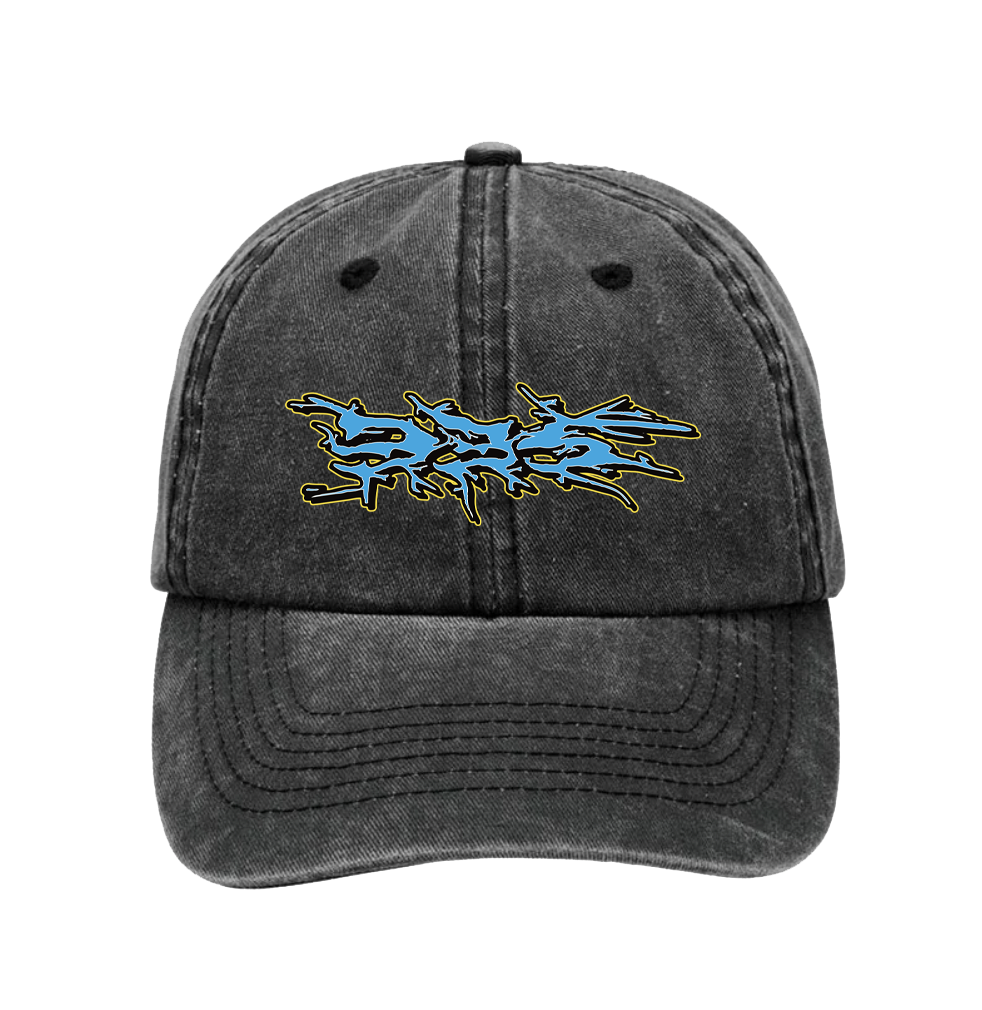 335 Doom Logo Hat / Washed Black / Blue