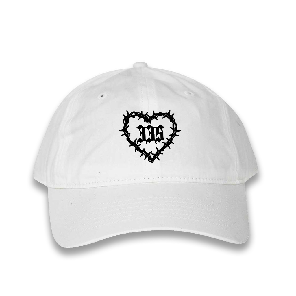 335 Heart Barb Hat / White