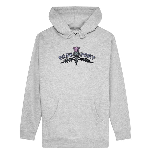 Pass Port Thistle Embroidery Hoodie / Grey Heather