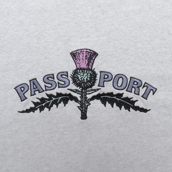 Pass Port Thistle Embroidery Hoodie / Grey Heather