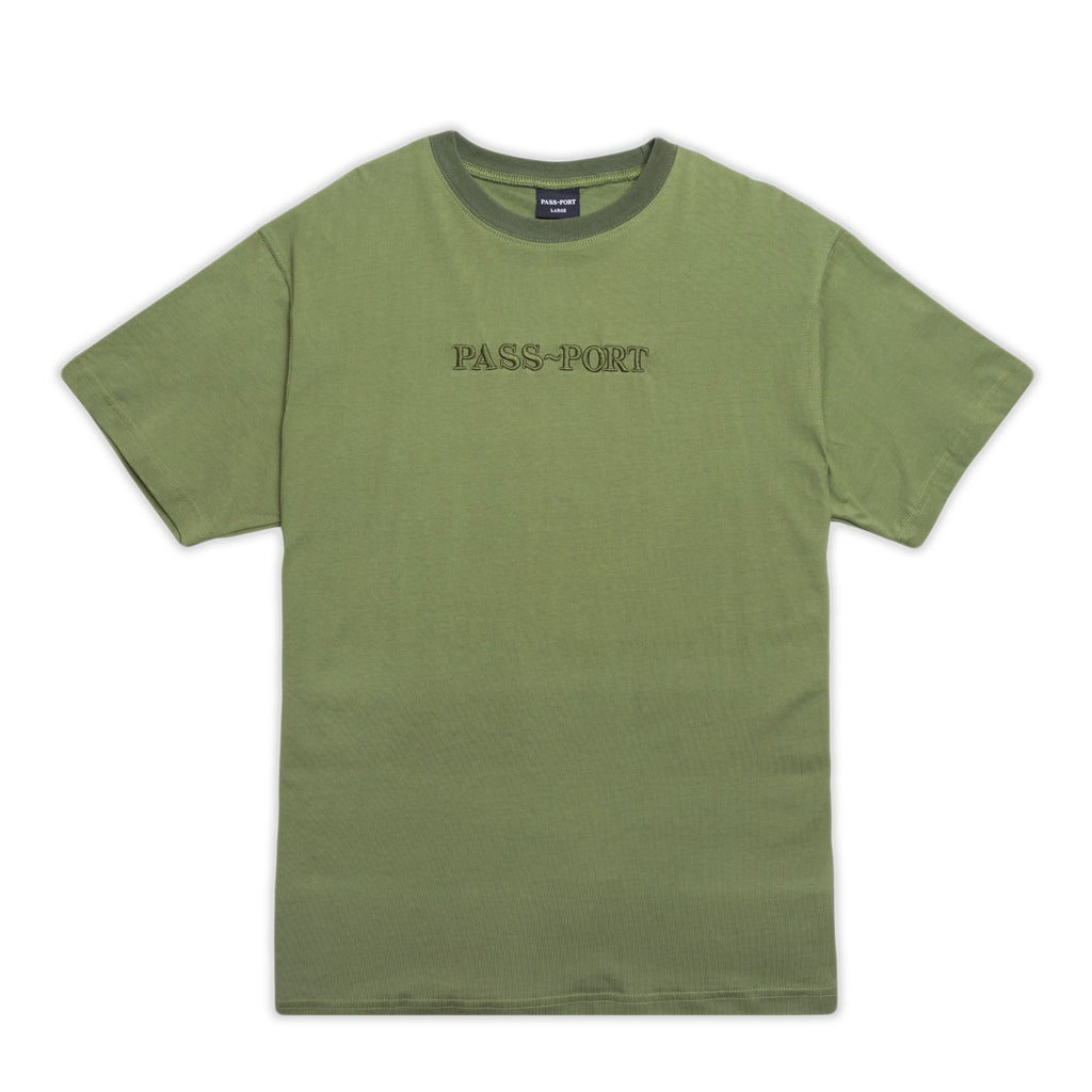 Pass Port Official Contrast Organic Tee / Olive