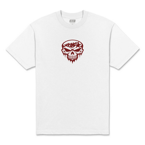 335 Star Skull Tee / White / Maroon
