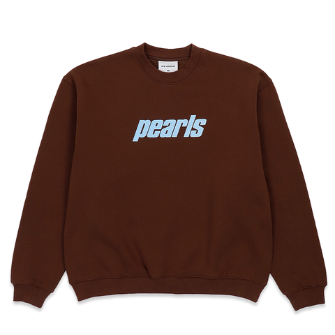 Pearls OG Logo Crew Neck Sweater / Chocolate / Blue