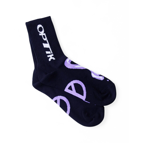 Optik Chain Socks / Black / Purple