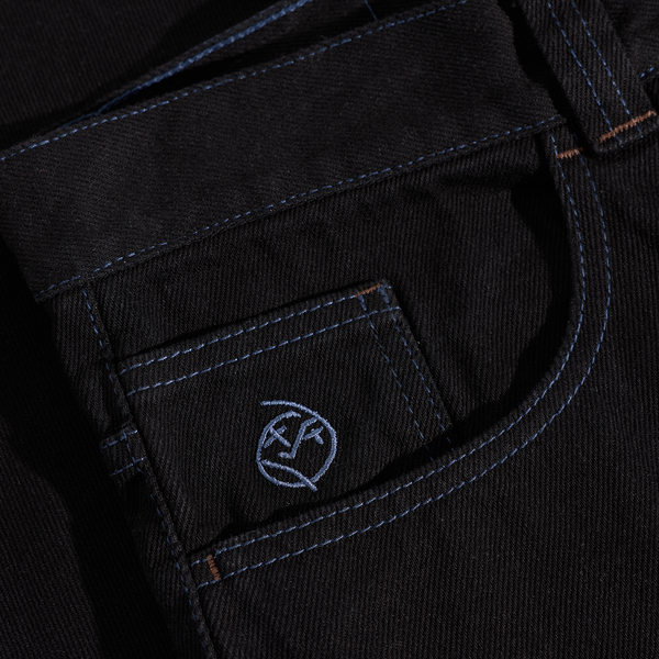 Polar Big Boy Contrast Jeans / Black / Blue Stitch
