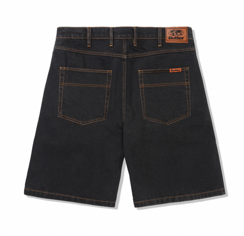 Butter Relaxed Denim Shorts / Washed Black