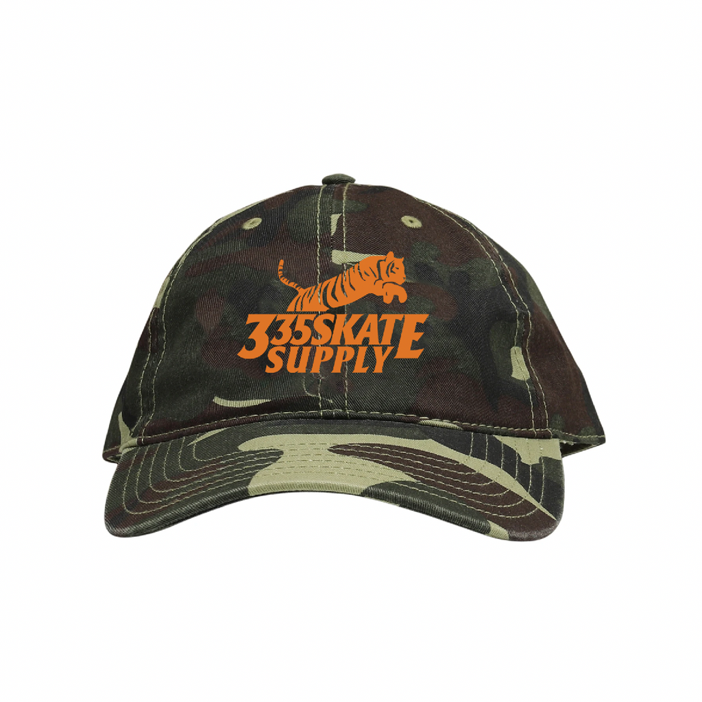 335 Big Cat Logo Hat / Camo / Hunter Orange