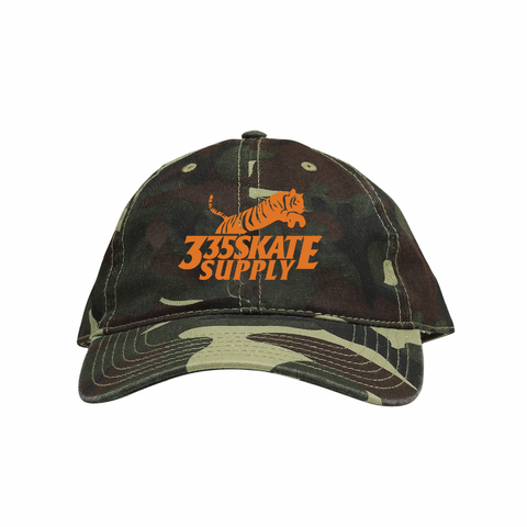 335 Big Cat Logo Hat / Camo / Hunter Orange