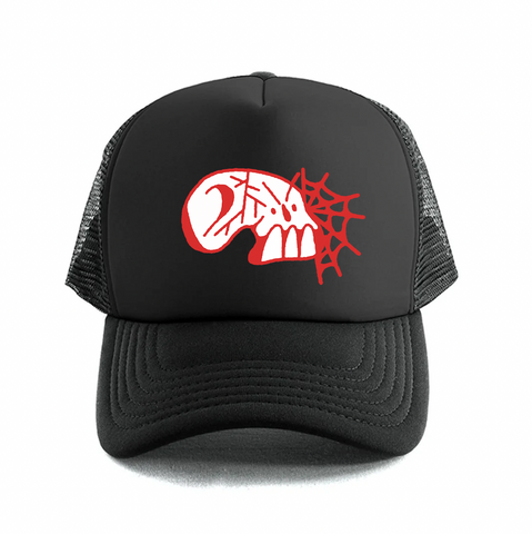 335 x Miller One Skull Trucker Hat / Black