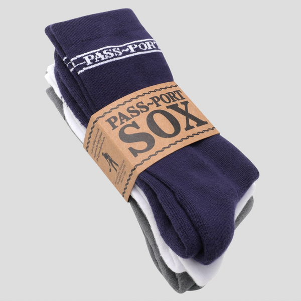 Pass Port Hi Sox 3PK / Navy / Grey / White
