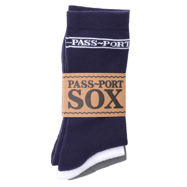 Pass Port Hi Sox 3PK / Navy / Grey / White