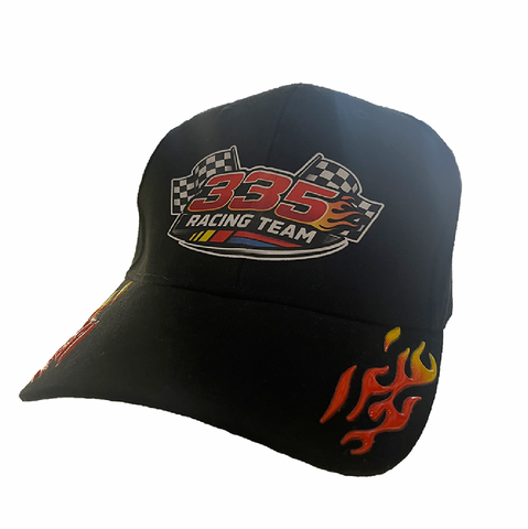 335 Racing Team Hat / Black / Double Flames