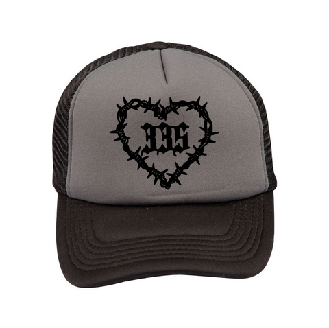 335 Heart Barb Trucker / Black / Grey