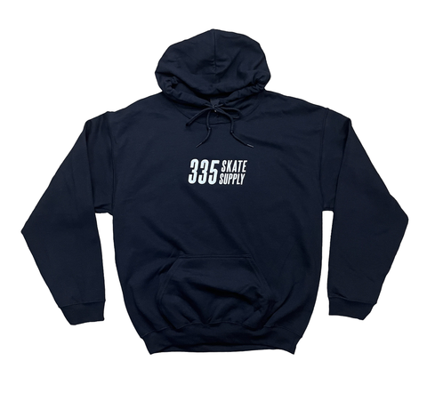 335 Embroidered Logo Hoodie | Black / Silver