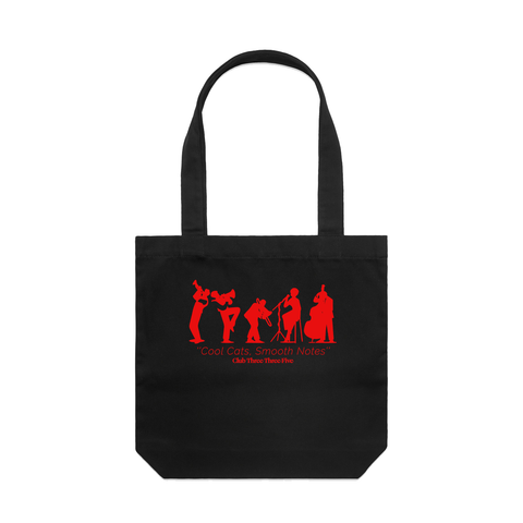 335 Smooth Notes Tote Bag / Black / Red