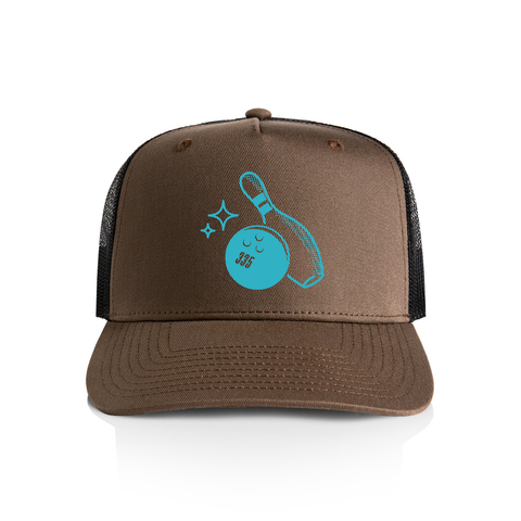 335 Bowling Trucker Hat / Brown / Black