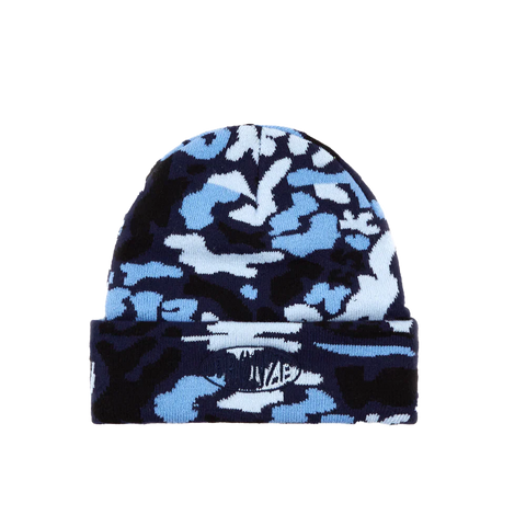 Bronze Camo Fleece Beanie / Blue