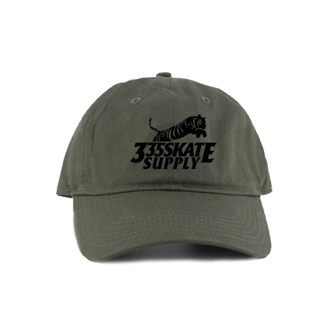 335 Big Cat Logo Hat / Military Green / Black