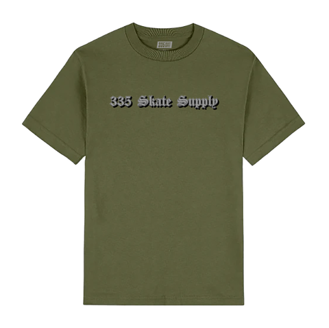 335 Olde E Logo Tee / Military Green / Grey