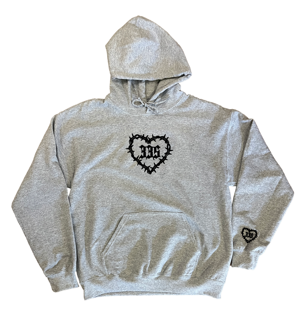 335 Heart Barb Logo Hoodie / Sports Grey / Black