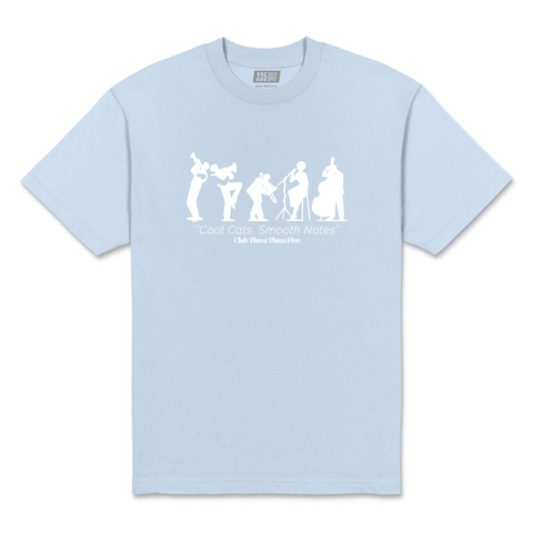 335 Smooth Notes Tee / Powder Blue / White