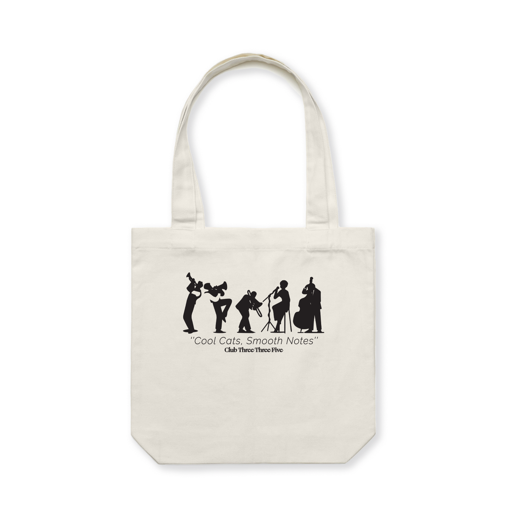 335 Smooth Notes Tote Bag / White / Black