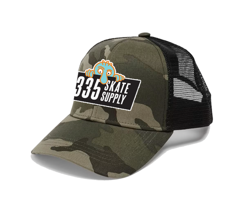 335 Killroy Logo Trucker Hat / Camo / Black