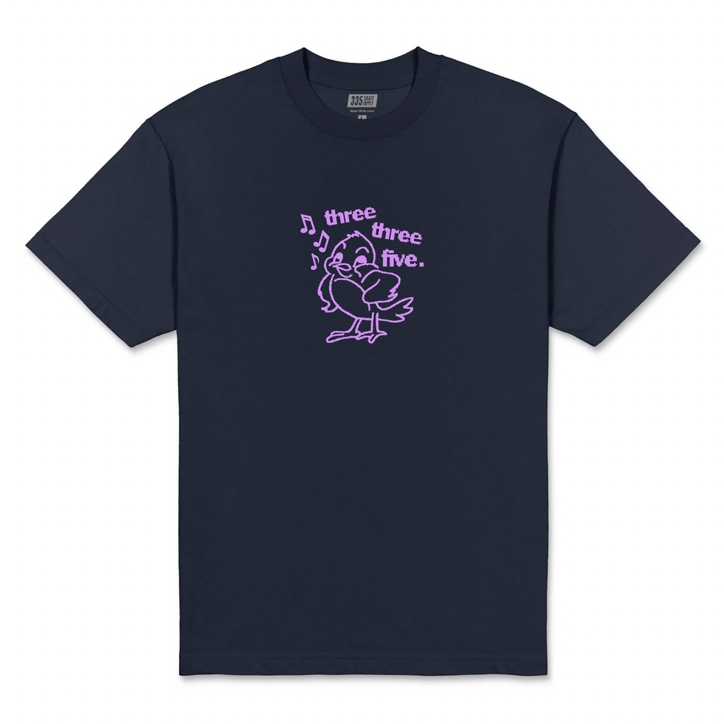 335 Chirpy Tee / Navy / Pink
