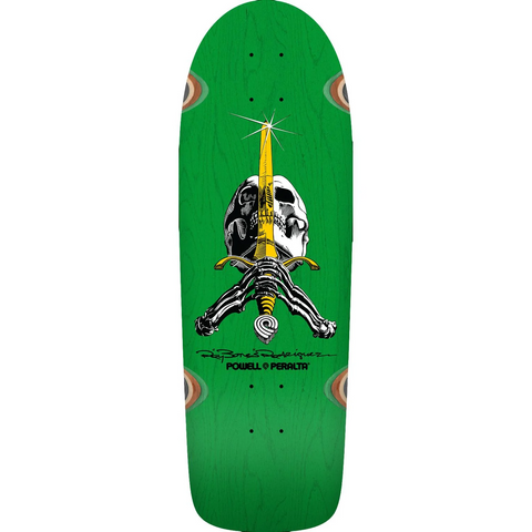 Powell Peralta Skull Sword Og Ray Deck / Green Stain / Re-Issue