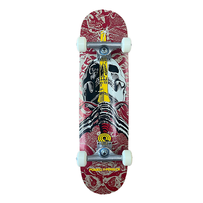 Powell Skull & Sword Complete / Burgundy / 7.5'' (Youth Mini)