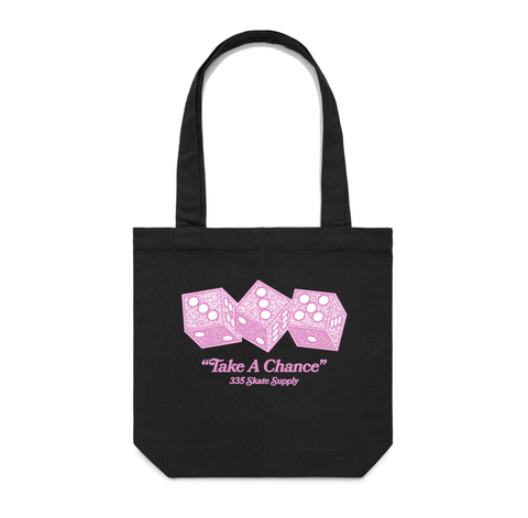 335 Take A Chance Tote Bag / Black