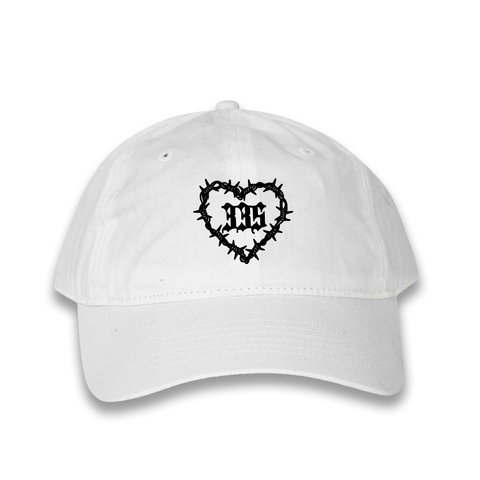 335 Heart Barb Hat / White
