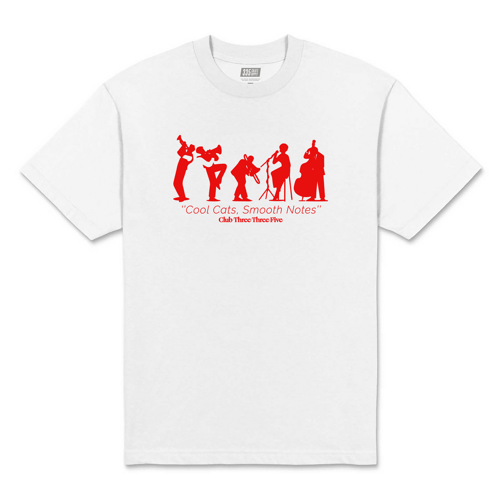 335 Smooth Notes Tee / White / Red