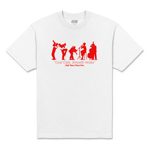 335 Smooth Notes Tee / White / Red