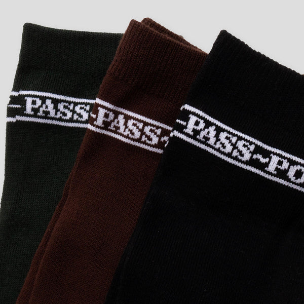Pass Port Hi Sox 3PK / Black / Brown / Forest